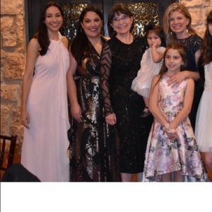 Calvin Klein pink, floor-length gown